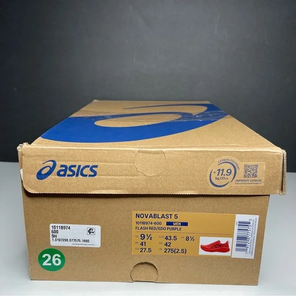 Asics Novablast 5 Flash Red/Edo Purple Mens size 9.5 - Picture 11 of 11